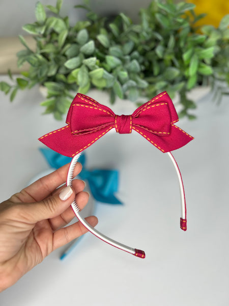 Headband flora - large jeans pink